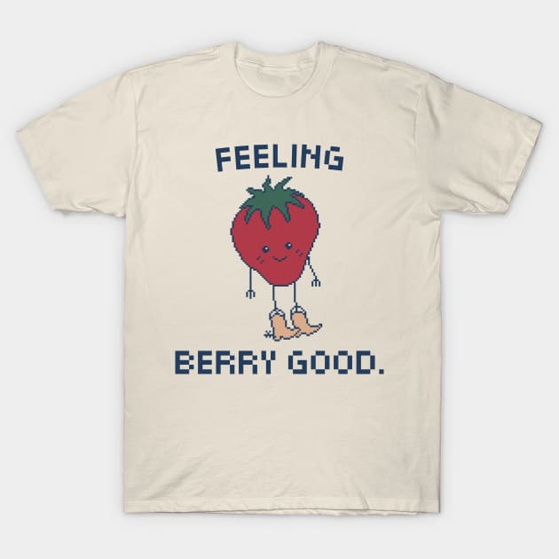 Feeling Berry Good! 8-Bit Pixel Art Strawberry T-Shirt by pxlboy